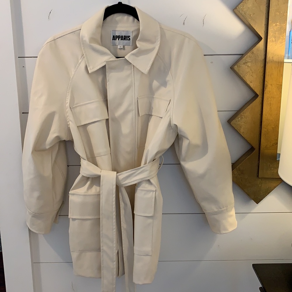 APPARIS “Tina” ivory tusk vegan M leather jacket